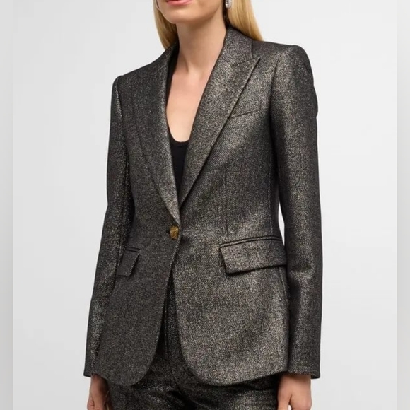 Veronica Beard Jackets & Blazers - Veronica‎ Beard Ashburn Dickey Jacket blazer Sparkly Shimmer Gold Black 0